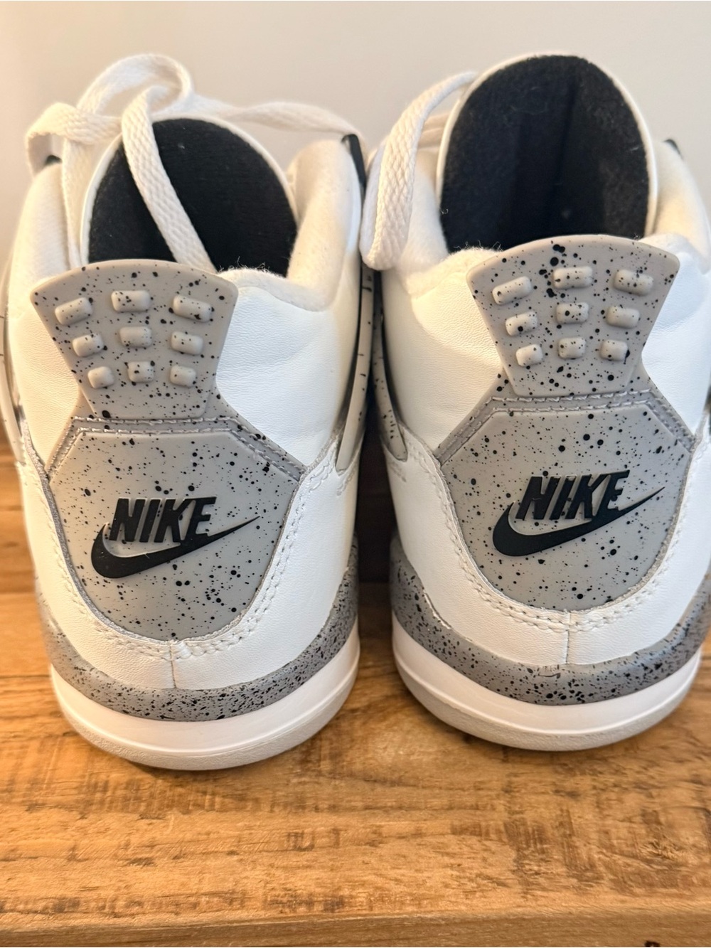 Jordan 4 Retro Kids Cement White and Black Retro Basketball Sneakers